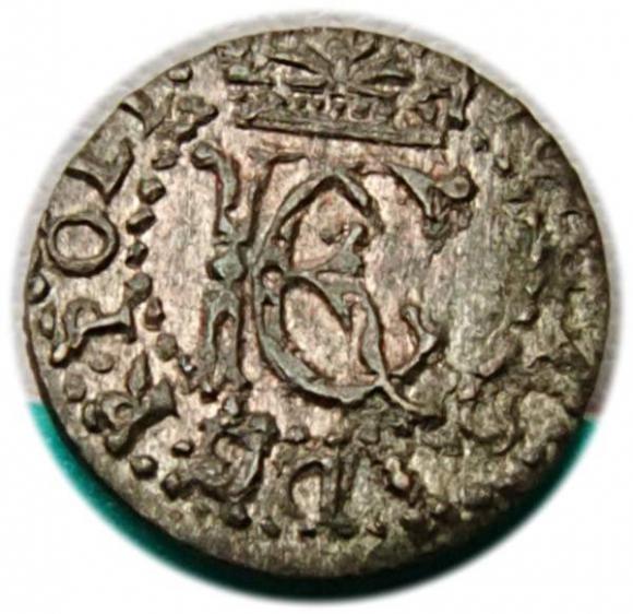 Szeląg 1653 Jan Kazimierz Wilno (1)