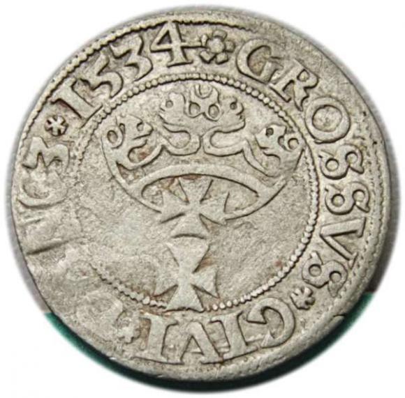 Grosz 1534 Zygmunt I Stary Gdańsk (2)