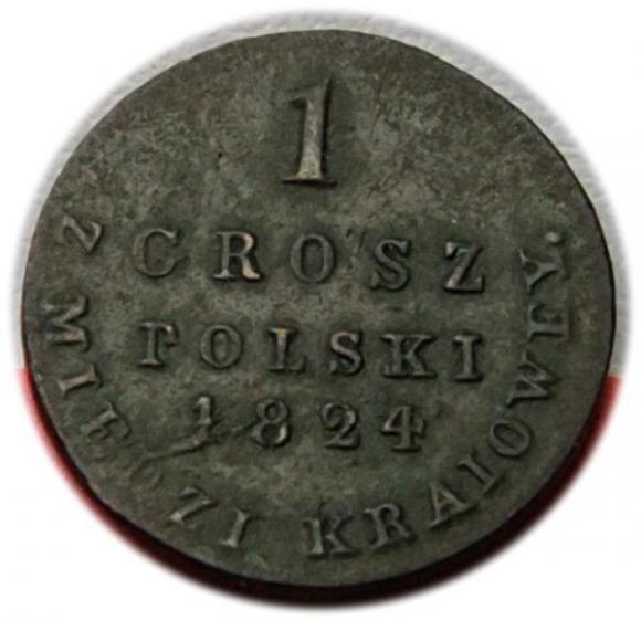 Grosz 1824 Aleksander I Romanow Królestwo Polskie Warszawa