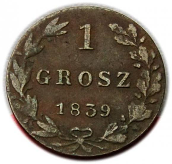 Grosz 1839 byłe Królestwo Polskie Warszawa (1)