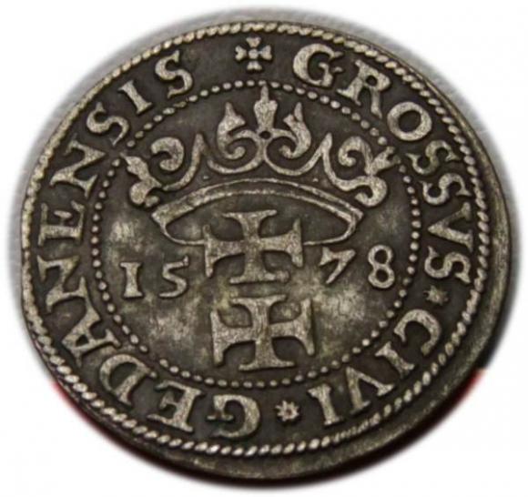 Grosz 1578 Stefan Batory Gdańsk (2)