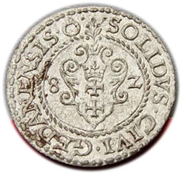 Szeląg 1582 Stefan Batory Gdańsk (1)