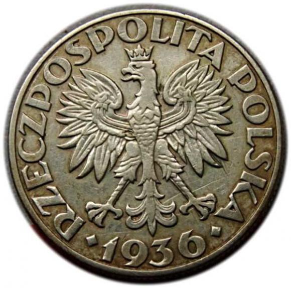 5 złotych 1936 II RP Żaglowiec (2)