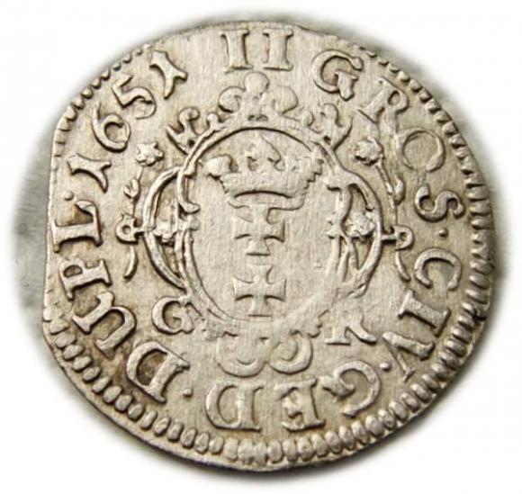 Dwugrosz 1651 Jan Kazimierz Gdańsk (2)