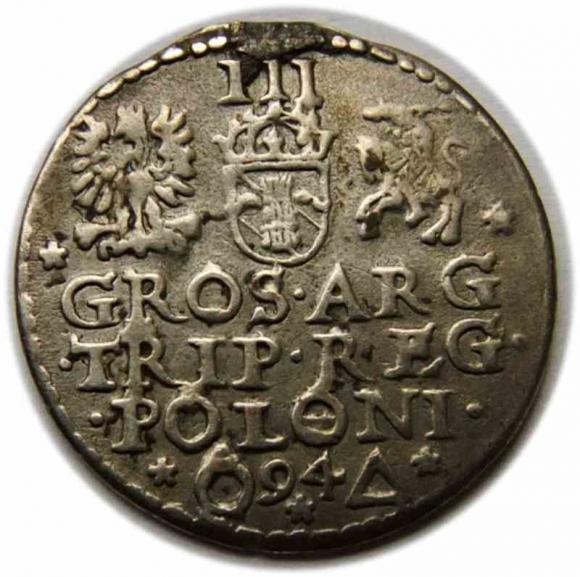Trojak 1594 Zygmunt III Waza Malbork (2)