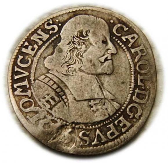 3 krajcary 1670 Karol II Lichtenstein Ołomuniec  (1)