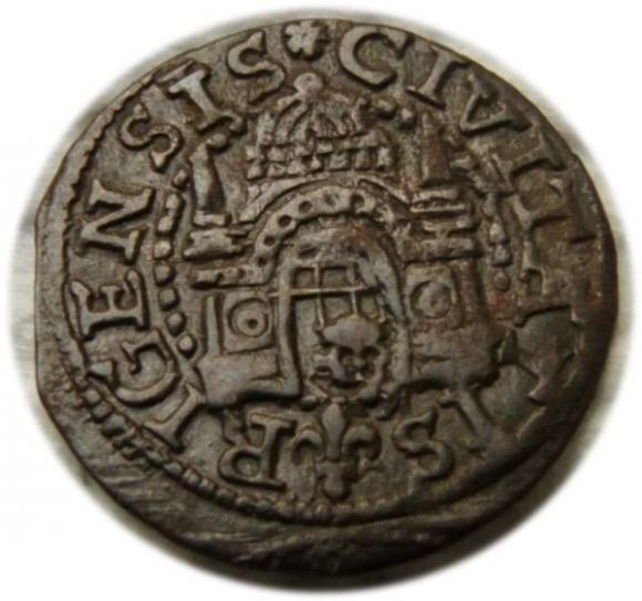 Szeląg 1577 Wolne Miasto Ryga (2)