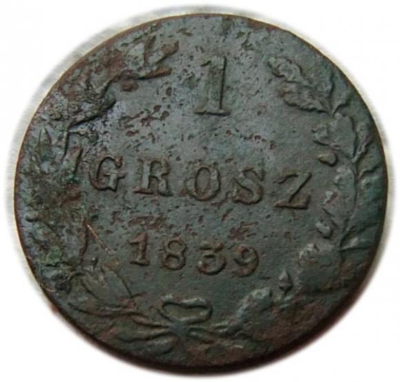 1 grosz 1839 Mikołaj I Romanow byłe Królestwo Polskie Warszawa (1)