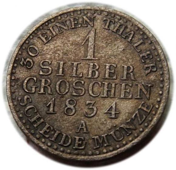 1 srebrny grosz 1834 Fryderyk Wilhelm III Berlin (1)