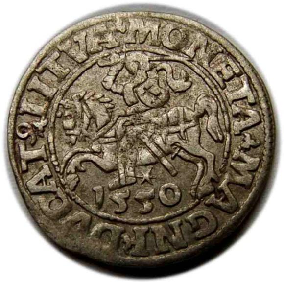 Półgrosz 1550 Zygmunt II August Wilno (1)