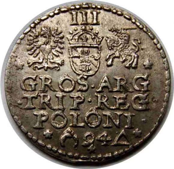 Trojak 1594 Zygmunt III Waza Malbork (2)