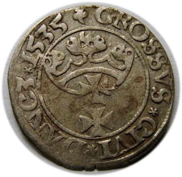 Grosz 1535 Zygmunt I Stary Gdańsk (2)