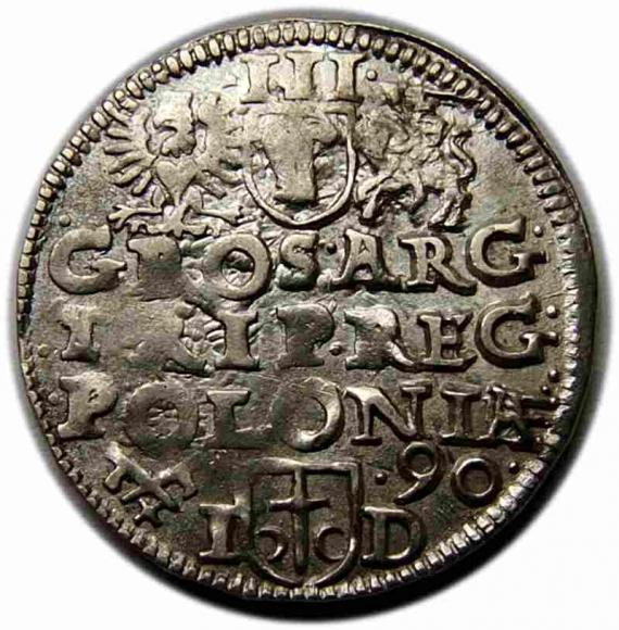 Trojak 1590 Zygmunt III Waza Poznań (2)