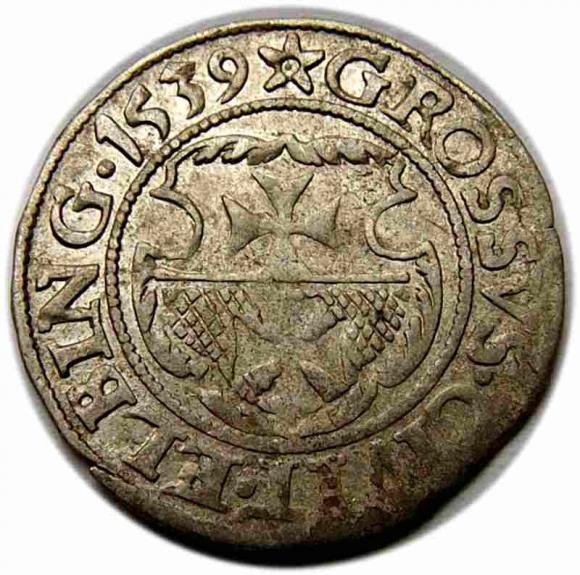 Grosz 1539 Zygmunt I Stary Elbląg (1)