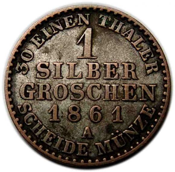 1 srebrny grosz Wilhelm I Hohenzollern Prusy Berlin (1)