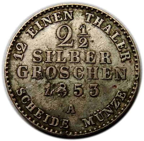 2 1/2 srebrnego grosza 1853 Fryderyk Wilhelm IV Prusy Berlin (1)