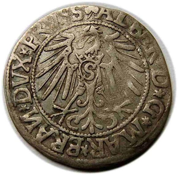 Grosz 1544 Albrecht Hohenzollern Księstwo Pruskie Królewiec (2)