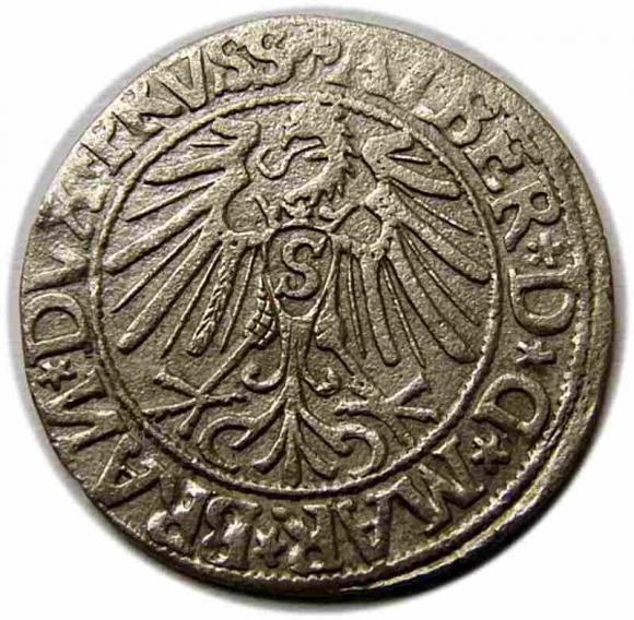 Grosz 1544 Albrecht Hohenzollern Księstwo Pruskie Królewiec (2)