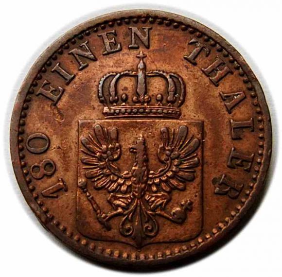 2 fenigi 1868 Wilhelm I Hohenzollern Prusy Berlin (2)