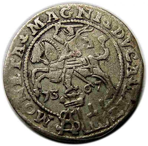 Grosz litewski na stopę polską 1567 Zygmunt II August Tykocin (1)