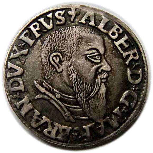 Trojak 1543 Albrecht Hohenzollern Księstwo Pruskie Królewiec (1)