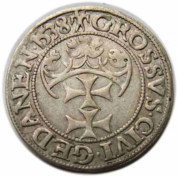 Grosz 1538 Zygmunt I Stary Gdańsk (2)