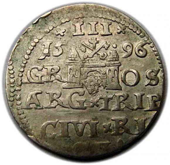 Trojak 1596 Zygmunt III Waza Ryga (2)