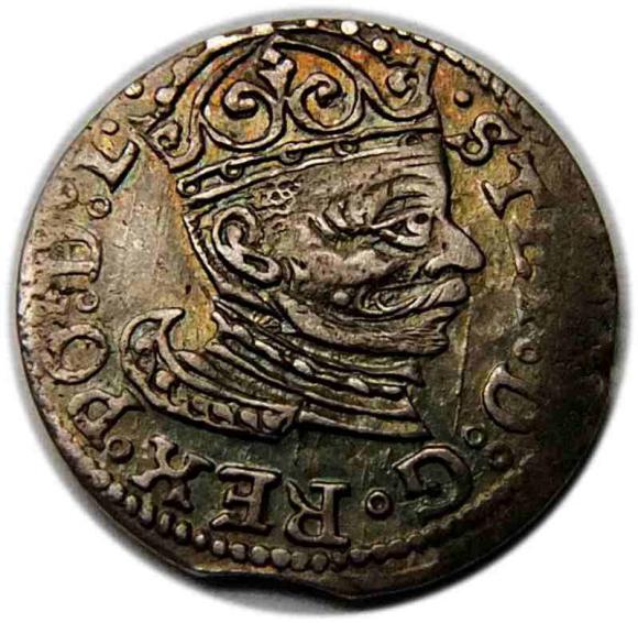 Trojak 1583 Stefan Batory Ryga (1)