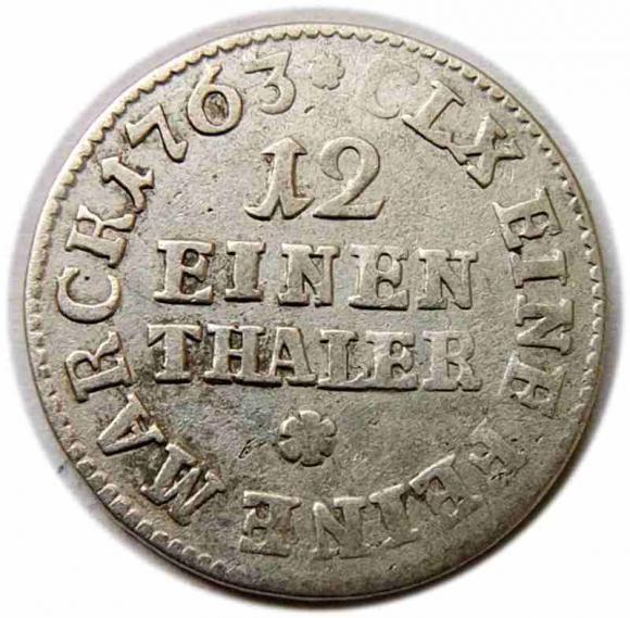 1/12 talara 1763 Fryderyk Chrystian Saksonia Lipsk (2)