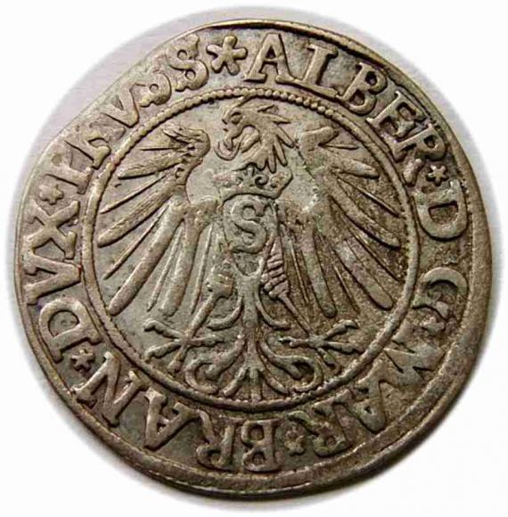 Grosz 1538 Albrecht Hohenzollern Księstwo Pruskie Królewiec (2)