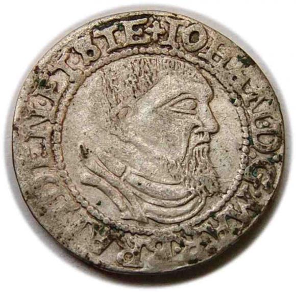 Grosz 1544 Jan Kostrzyński Księstwo Krośnieńskie Krosno (1)