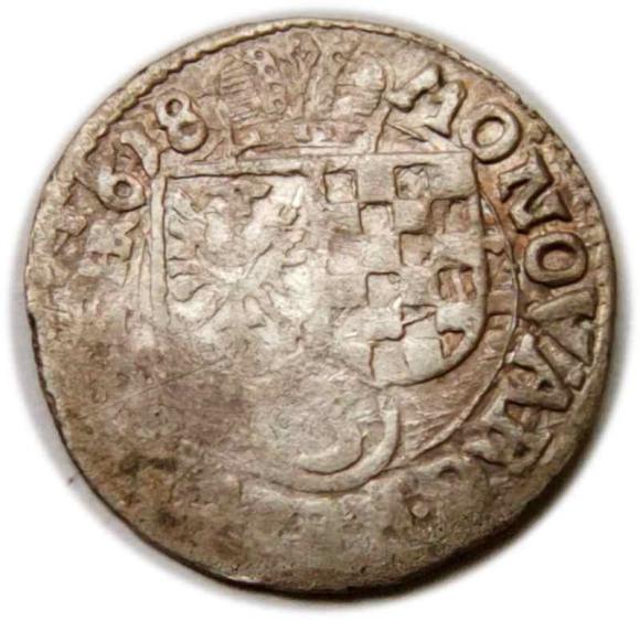 3 krajcary 1618 Jan Krystian, Jerzy Rudolf Księstwo Brzesko Legnicko Wołowskie Złoty Stok (1)