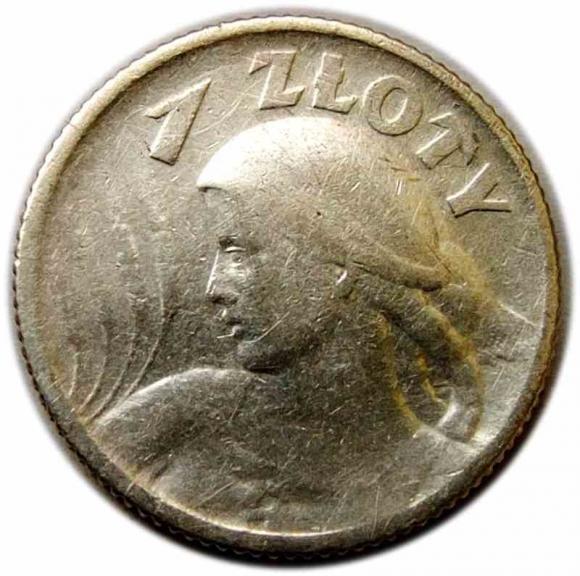 1 złoty 1924 II RP Kobieta z kłosami Paryż  (1)