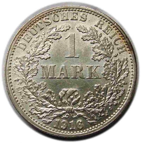 1 marka 1916 Wilhelm II Hohenzollern Prusy Stuttgart (1)