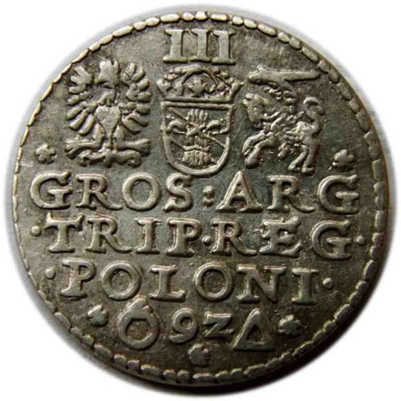 Trojak 1592 Zygmunt III Waza Malbork (2)