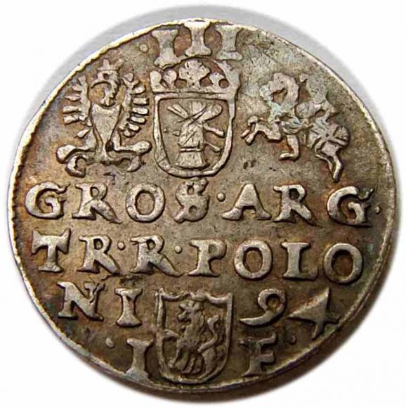Trojak 1594 Zygmunt III Waza Olkusz (2)
