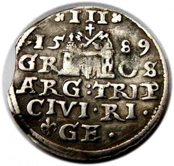 Trojak 1589 Zygmunt III Waza Ryga (2)