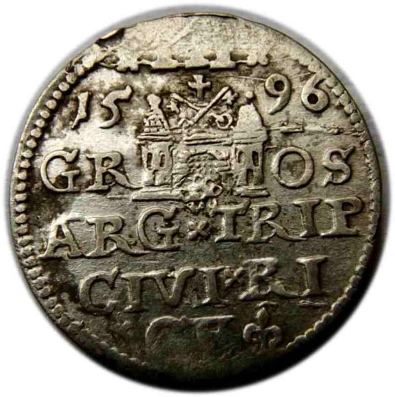 Trojak 1596 Zygmunt III Waza Ryga (2)