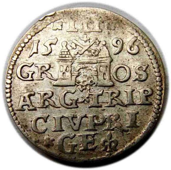 Trojak 1596 Zygmunt III Waza Ryga (2)