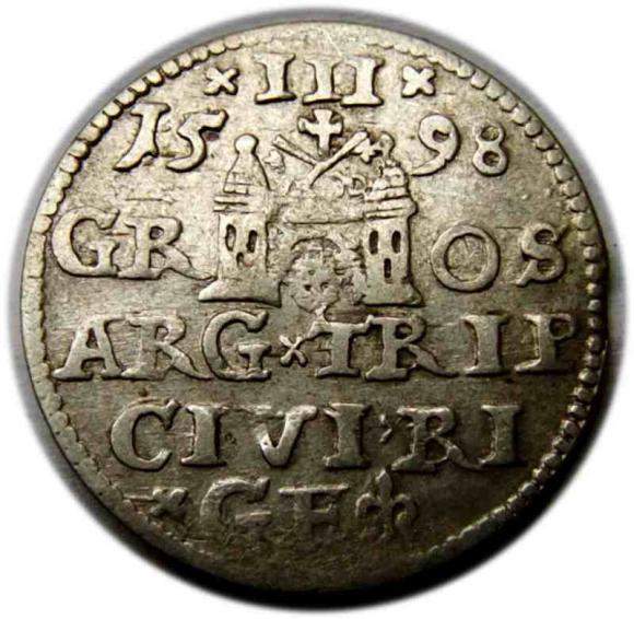 Trojak 1598 Zygmunt III Waza Ryga (2)