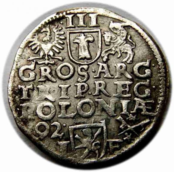 Trojak 1592 Zygmunt III Waza Poznań (2)