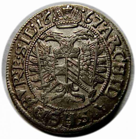 3 krajcary 1667 Leopold I Wrocław (2)