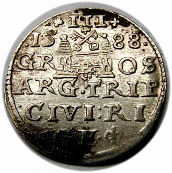 Trojak 1588 Zygmunt III Waza Ryga (2)