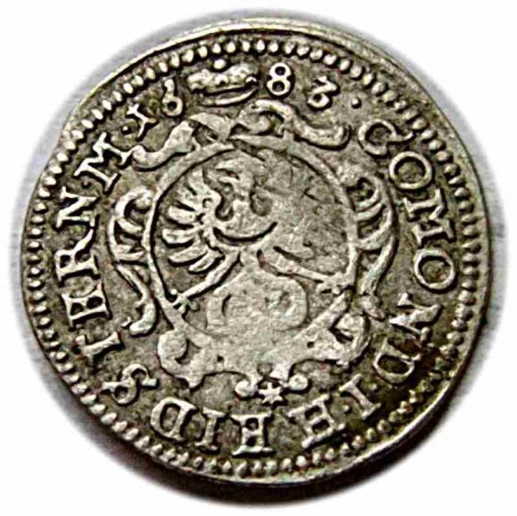 1 krajcar 1683 Krystian Ulryk Wirtemberski Księstwo Oleśnickie Oleśnica (2)