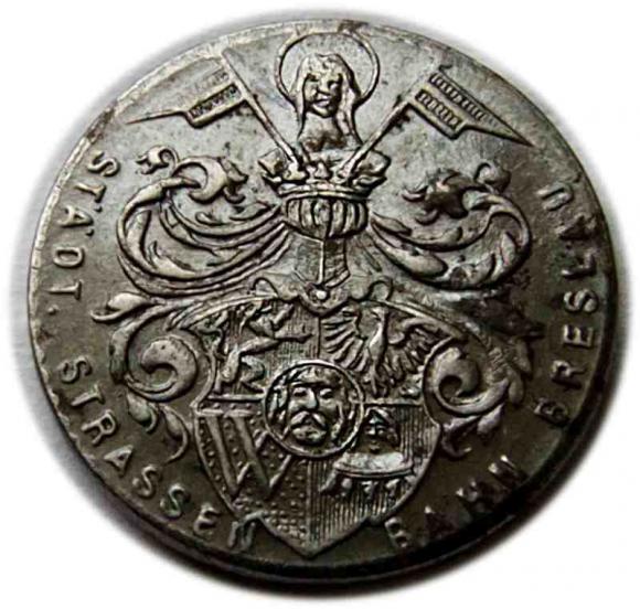 10 fenigów żeton tramwajowy Wrocław / Breslau (2)