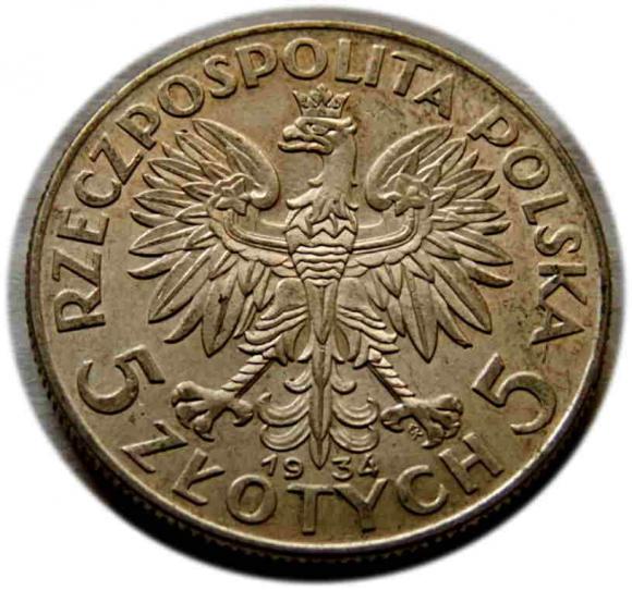 5 złotych 1934 Głowa Kobiety (2)
