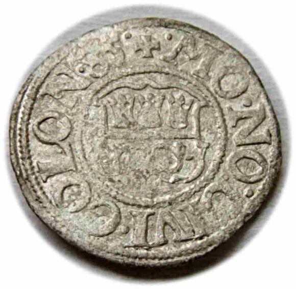 Szeląg 1585 Wolne Miasto Kolonia (2)