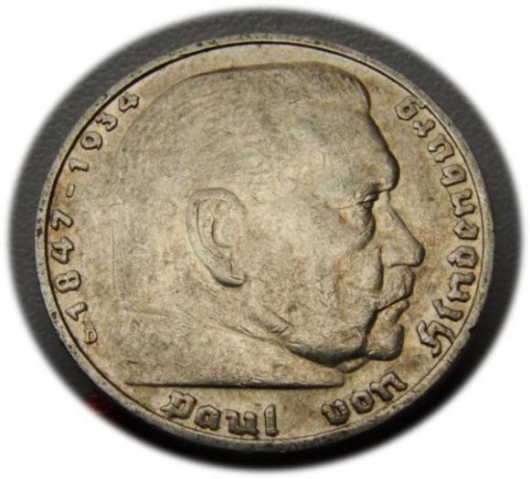 5 marek 1935 Paul von Hindenburg / orzeł pruski Monachium (1)