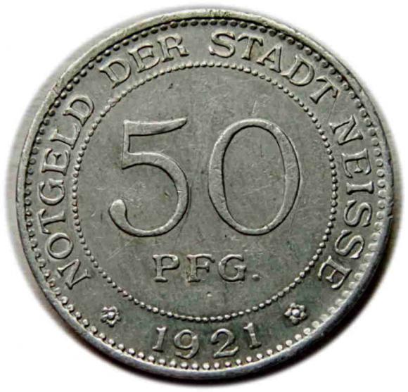 50 fenigów 1921 Nysa / Neisse (1)