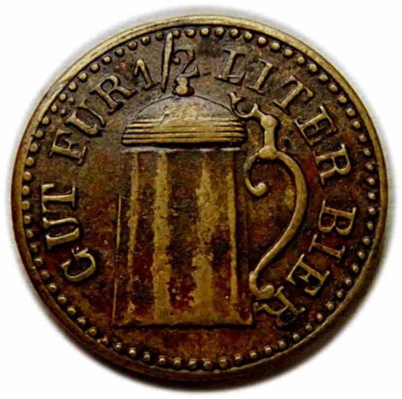 Żeton na 1/2 litra piwa, Niemcy (1)